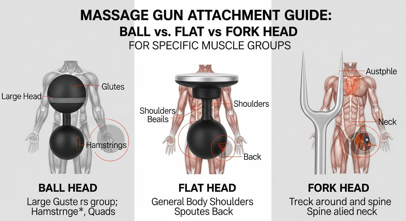 Massage Gun Attachment Guide: Ball vs. Flat vs. Fork Head for Specific Muscle Groups.jpg