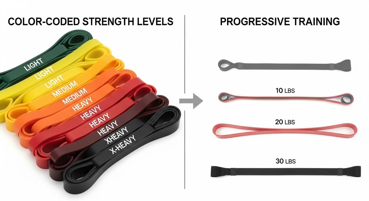 Tension Color Definition Resistance Band Tension: Color-Coded Strength Levels vs Progressive ...